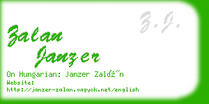 zalan janzer business card